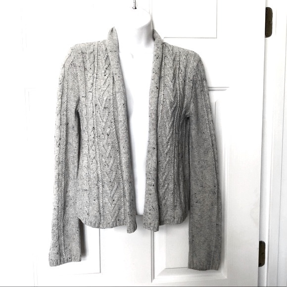 Converse One Star Wool Blend Light Gray Open Cardigan Sweater Size XS - Picture 1 of 6